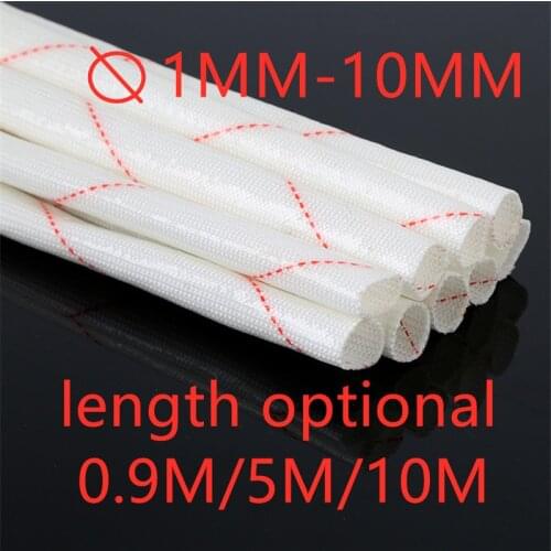 1 pack of 5 meters Yellow wax tube 1mm~10mm Fiberglass sleeving High temperature insulated wire casing Glass Fiber Tube