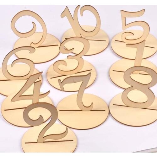 10Pcs Wooden Place Card Holder Wedding Props Dinner Seat Number Cards Figure Indicator Home Party Decor Seating Assignment m2627