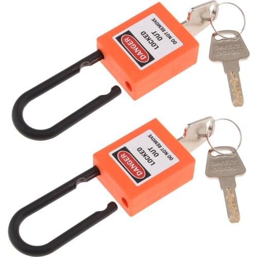 2 Pcs Insulated Shackle Safety Padlock Lockout Tagout Padlocks Lock, Keyed Different Padlock, Durable