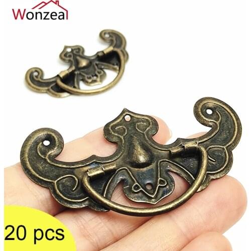 20pcs European Retro Antique Bat Pattern Furniture Hardware Handles Kitchen Pulls Jewelry Box Cupboard Cabinet Knobs Drawer Door