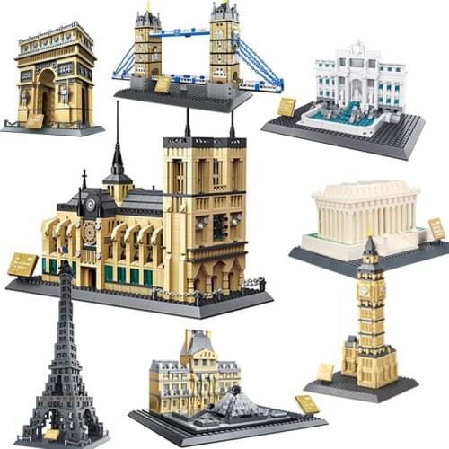 Building Blocks World Famous Architecture Creator Expert Taj Mahal Big Ben London Bridge Flatiron Building White House Louver
