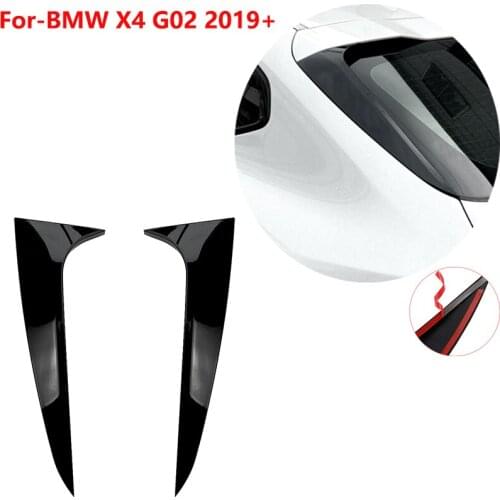 Car Exterior Parts Vertical Spoilera Rear Window Side Spoiler Canard Splitter Trim Cover Stickers For BMW X4 G02 2019 2020