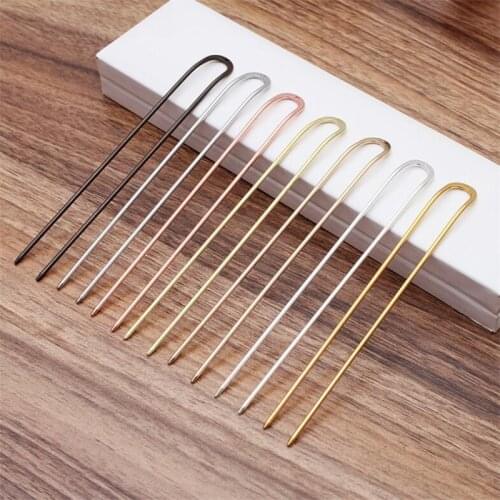 BASEHOME 5pcs 6 Color 130x2mm Hairpins Hair Comb Gold/Silver Plated Fashion Hairwear DIY Accessories Findings