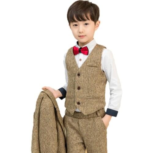 Kids Formal Costumes Boys Mariage Suits for Weddings Enfant Garcon School Children Party Tuxedos Piano Performance Blazer Suit