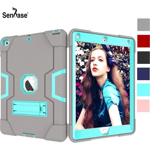For Apple iPad 9.7 2018 2017 A1822 A1823 A1893 A1954 Case Shockproof Kids Safe PC Silicon Hybrid Stand Full Body Tablet Cover