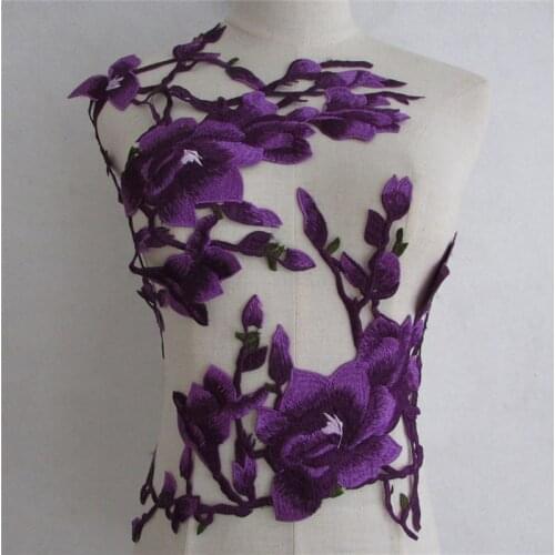 Purple Tissue Hollow out Lace collar Embroidery Laces Craft materials Application Lace and ornaments for sewing Accessories