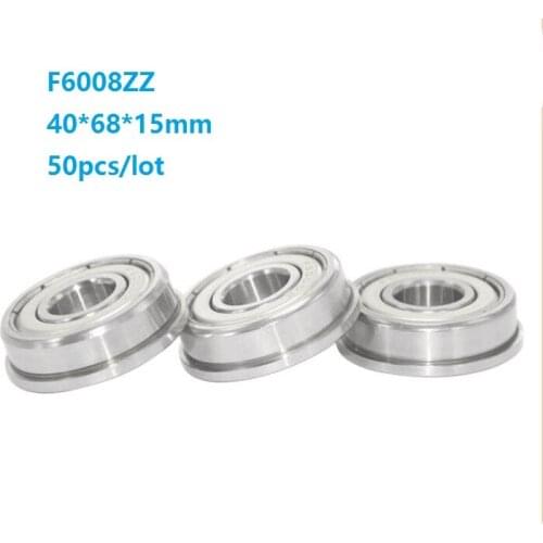 50pcs/lot F6008ZZ F6008 ZZ F6008Z 40x68x15mm Flange Deep Groove Ball Bearing 40*68*15mm F6008-ZZ