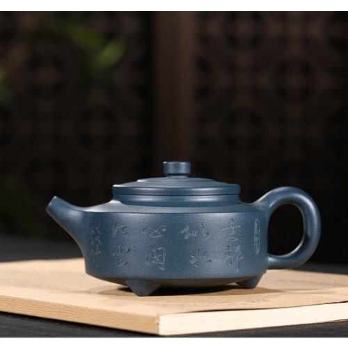 Pot Yixing Republic of China Green Mud Weekly Plate Hand-engraved Name Inner Wall Seal Customized Wholesale and Retail