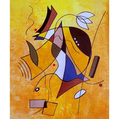 Canvas wall Art oil paintings Abstract Three White Petals Yellow painting for Kitchen bedroom decor hand painted modern artwork