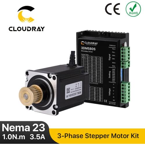 Cloudray Nema 23 Stepper Motor Driver Kit 3 Phase Stepper Motor 1.0N.m/2.0N.m with GEAR for CNC Router Engraving milling machine