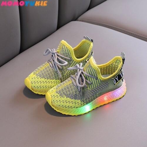 Size 21-30 Children Breathable Non-slip Sneakers Luminous Sneakers for Boys Girls Led Light Up Shoes Baby Glowing Casual Shoes