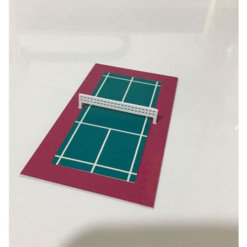 5 PCS 1:150 N Scale Badminton Court Model Sand Table Simulation Modern Architectural Scene Decoration Accessories