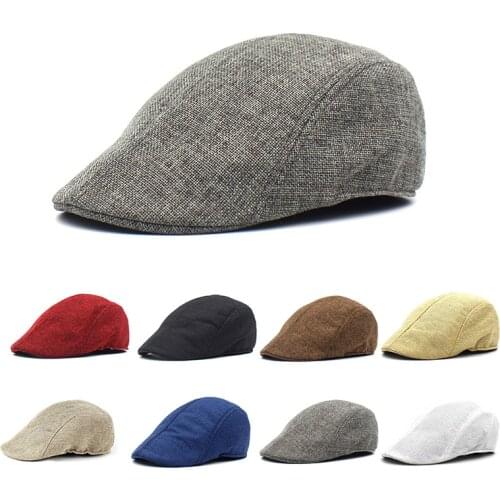Mens Flat Cap for Women Ivy Cotton Soft Fit Newsboy Summer Driving Hat Winter Spring Autumn Beret Peak Black Irish Hunting Cap