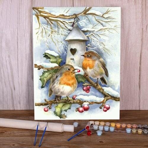 Bird Animal Paint By Numbers Kit Acrylic Paints 40*50 Boards By Numbers Decorative Paintings For Kids For Drawing Wholesale