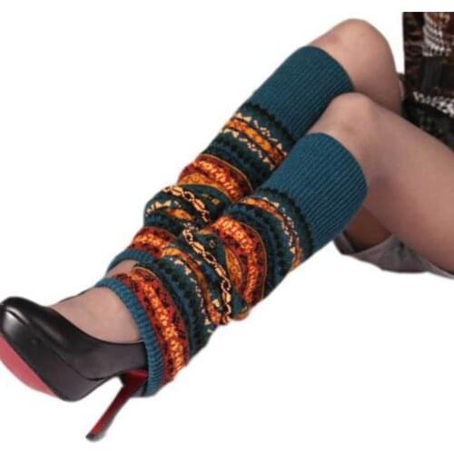 Women’s Winter Boot Socks Fluorescent Camouflage Bohemian Thick Pile Pile Sock Cover Lady Wool Over-knee Warm Boot Leg Cover