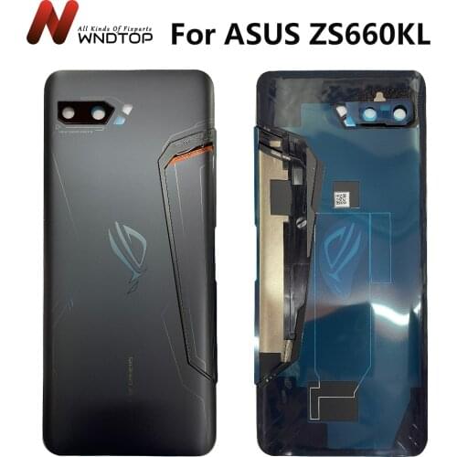 New Cover For 6.59" Asus ROG Phone II ZS660KL Back Battery Cover Housing+Glass Lens For ASUS I001D I001DA I001DE 3D Glass Cover