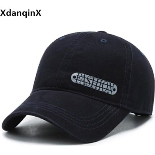 XdanqinX Autumn mens cotton baseball cap snapback cap adjustable size brand sports caps for men women casual cap womens hats