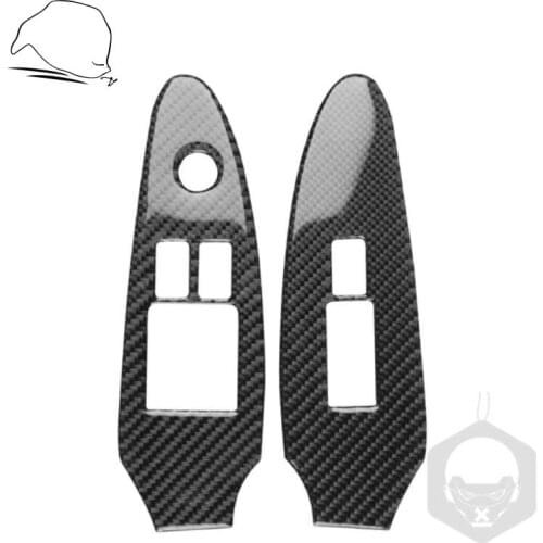 Car Door Control Panel Window Switch Frame Cover Carbon Fiber Stikers For Nissan 370Z Z34 2009-up Interior protective Accessorie