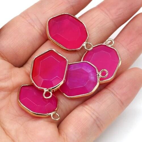 Natural Stone Pendant Irregular Section Synthetic Red Rhodochrosite For Jewelry Making DIY Necklace Bracelet Earrings Accessory