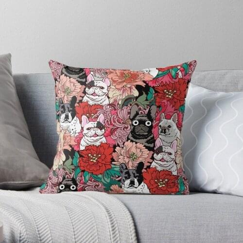 Because French Bulldog Throw Pillow Cushion Cover Polyester throw pillows case on sofa home living room car seat decor 45x45cm