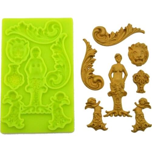 Embossed Angle Shape silicone mold chocolate candy jelly handmade soap mold Wedding Cake Border Decoration Mold