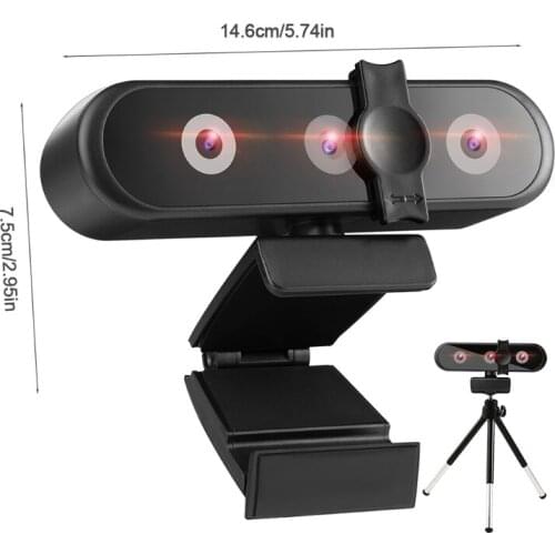 T3LB Widescreen 1080P Business Webcam with Built-in Microphone Free Drive 2K Full High Definition Web Computer Camera