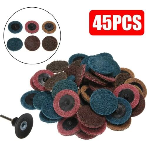 45Pcs Sanding Discs Fine Medium Coarse Roll Lock Surface Conditioning Sanding Discs with 1Pcs Roloc Disc Pad Holder For Abrasive