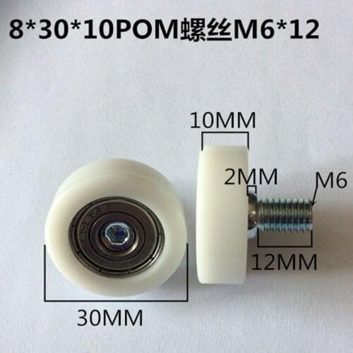 Sliding window or door 628 Bearing trolley diameter 30mm thickness 10mm with screw M6X12 10pcs/lot