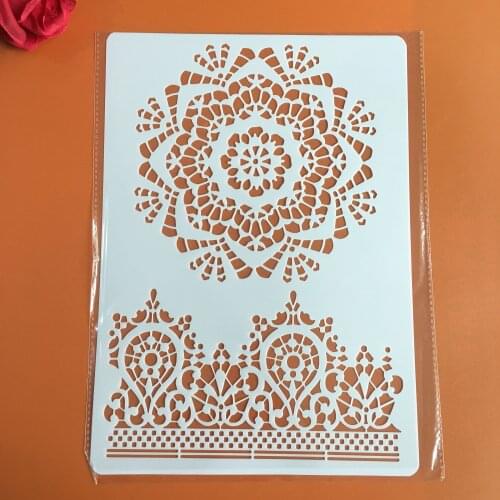 Mandala flowers Crown A4 29*21cm DIY Stencils Wall Painting Scrapbook Coloring Embossing Album Decorative Paper Card Template