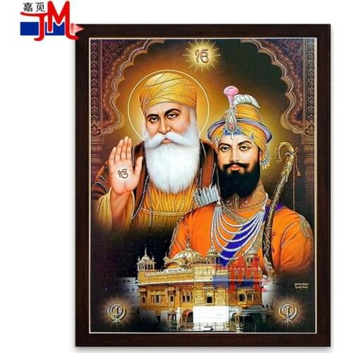 High Quality diamond Printing Painting Figure Guru Nanak Full Square Round Religion Diamond Embroidery For Home Decor Picture