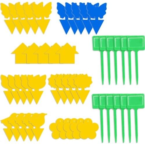 X7XD 40/49pcs Yellow Stickers Flying Plant Insect Catcher Dual-Sided Sticky Traps Fight Indoor Plants Potted Plants Stickers