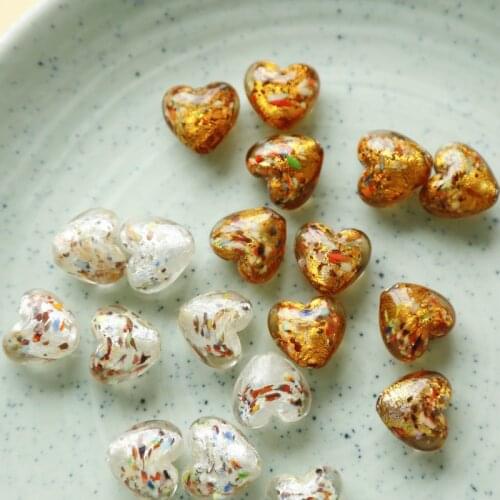 Japanese retro cute hand-painted glass beads, glass beads, beaded love beads, handmade earrings, DIY accessories