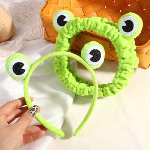Funny Frog Makeup Headband Wide-brimmed Elastic Hairbands Cute Girls Hair Bands Women Hair Accessories Girls Hairband