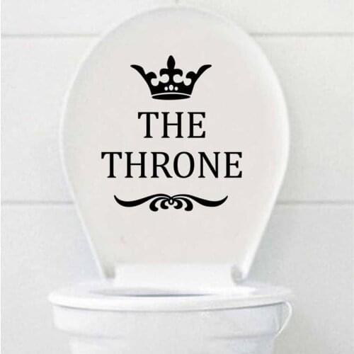 Funny THE THRONE Toilet Wall Stickers Bathroom House Accessories Wall Decor Removable Waterproof WC Poster Home Decor