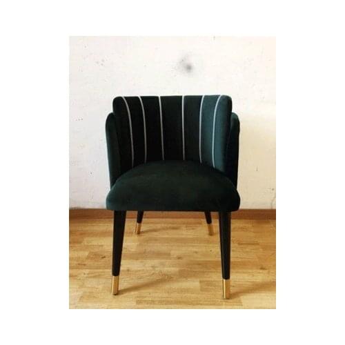 ChinaFurniture processing and production factory modern light luxury velvet dinner chair wooden foot