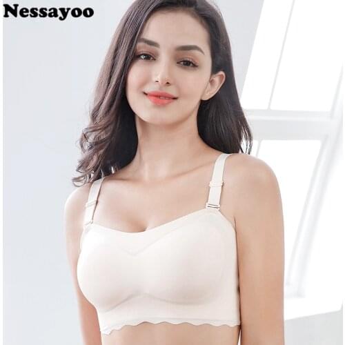 Womens Plus Size Smooth Seamless Invisible Full Coverage Wireless Minimizer Strapless Bra Push Up Ladies Lingerie Invisible Bra