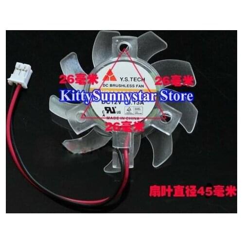 Zyvpee Y.S.TECH 4510 YD124510HB Cooling Fan with 12V 0.13A 2.6*2.6*2.6cm 2.0P 2 Wires For bridge chip and Video card
