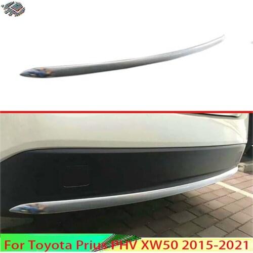 For Toyota Prius Prime XW50 PHV 2017 2018 ABS Chrome Rear Bumper Skid Protector Moulding Cover Trim 1pcs Car Styling Accessories