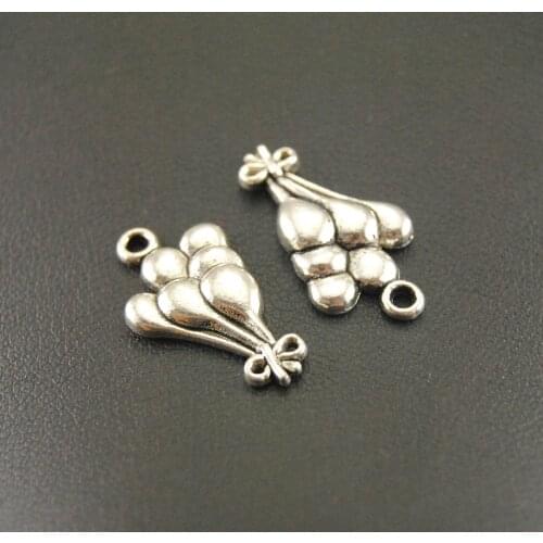 10pcs 13x23mm Zinc Alloy Handmade Charms Pendants Jewelry Findings Silver Color Metal Balloon Charm Pendant A335