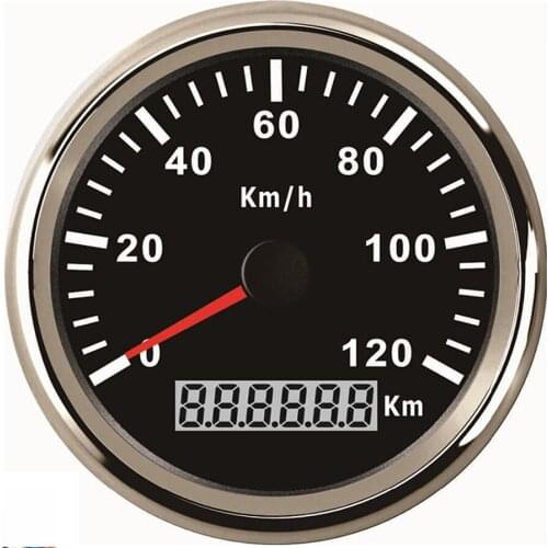 12V-24V 85mm GPS Digital Speedometer Stainless Waterproof Gauge 120KM/H Speed for Car Truck