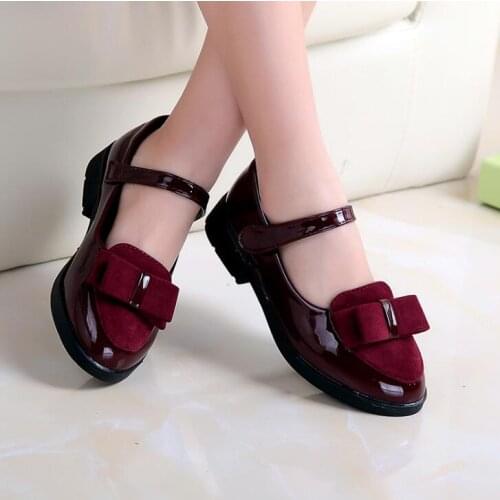 2021 Children princess leather shoes PU 3 colors casual baby black red girls fashion brand sport shoes fast shipping dance shoes