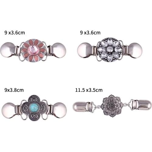 4Pcs Retro Metal Clips Elegant Sweater Cardigan Holder Clamps Anti Slip Cape Shawl Fastener Buckles Women Suit Shirt Collar Clip