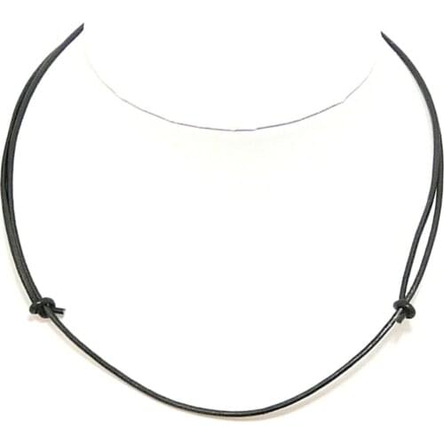 5 x Black Hemp Cord Pendant Necklace Chain Choker String Knot Ropes Bulk Adjustable Slide Cord Necklace 1.0/1.5/2.0MM