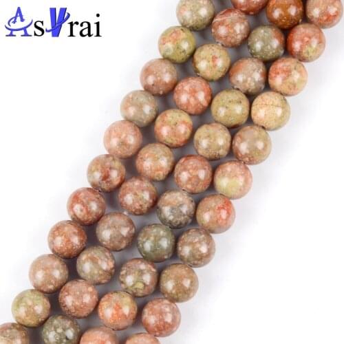 4 6 8 10 12mm Natural Stone Unakite Stone Beads For Jewelry Making Round Loose Spacer Beads DIY Bracelet Necklace Accessories