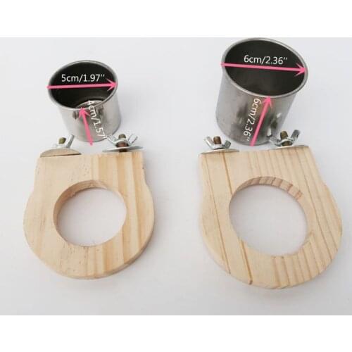 Bird Feeding Cups with Clamp Parrot Cage Hanging Food Water Bowl Stainless Steel Coop Cup Feeding Dish Feeder wholesales