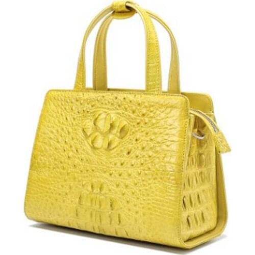 Dongou Han edition fashion zipper Ladies' true crocodile handbag square fashion package Female bag women handba