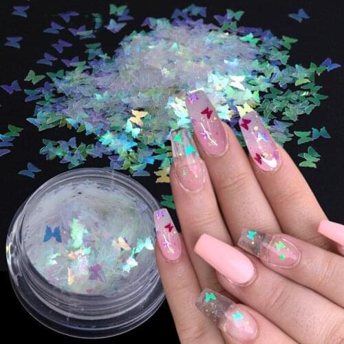Holographic Mermaid Aurora Sequins for Nails Glitter Flakes Star Heart AB Spangles for Gel Paillette Manicure Decor