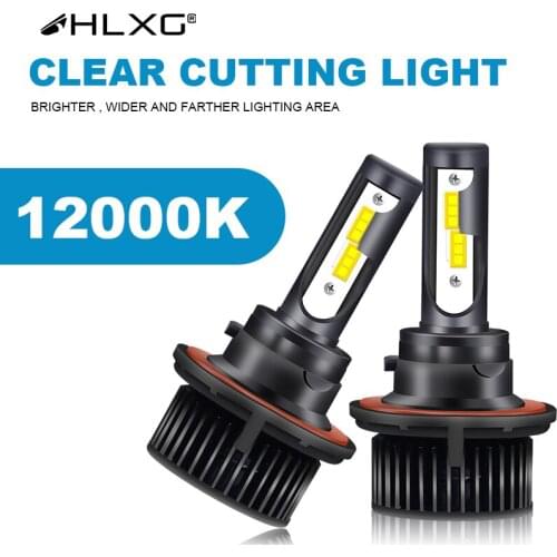 H13/9008 LED Headlight Bulbs Lamps 12000LM 6500K 200% Brighter White High/Low Beam Fog Light Bulb Mini Size Conversion Kit