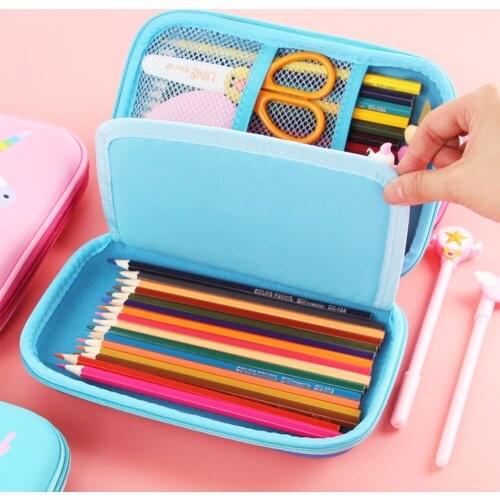 Kawaii School Pencil Case Storage Bag EVA Pencilcase for Kids Pencil Box Student Gift School Stationery Camo Novelty Size Origin