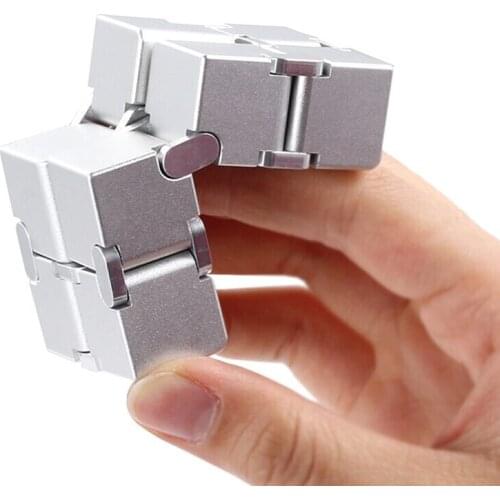 Hot Sale Alloy Decompression Creative Unlimited Infinity Unzip Prime Finger Fidget Cube Kids Adults Antistress Toys Gifts